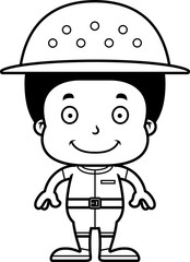 Cartoon Smiling Zookeeper Boy