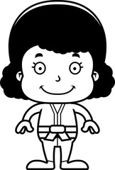 Cartoon Smiling Karate Girl