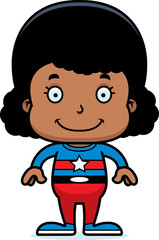 Cartoon Smiling Superhero Girl