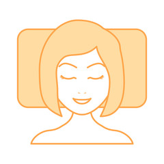 Sleeping woman avatar icon