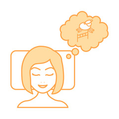 woman counting sheep to sleep