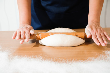 Chef preparing dough - cooking process