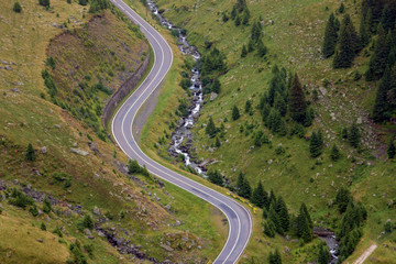 Summer scenic of Transfagarasan mountain road