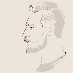 Man face hand drawn.