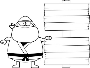 Cartoon Ninja Wood Sign