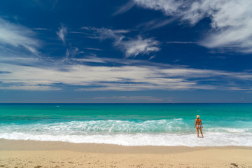 Fototapeta na wymiar Woman on her beach holidays