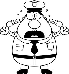 Scared Police Woman