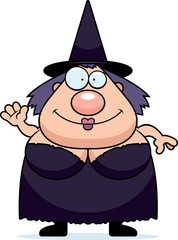 Cartoon Witch Waving