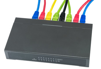 network cables connected to router