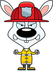 Cartoon Angry Firefighter Bunny