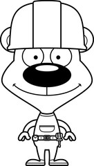 Cartoon Smiling Construction Worker Bear