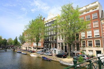 Fototapeta premium Historic downtown in Amsterdam, the Netherlands