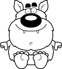 Cartoon Werewolf Sitting