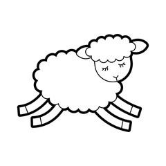 Cute lamb character icon