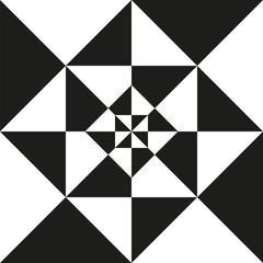 The image of an abstract black and white pattern. Squares, triangles.