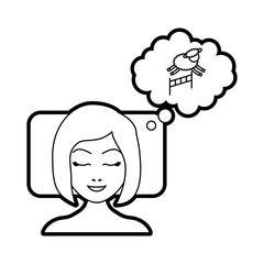 woman counting sheep to sleep