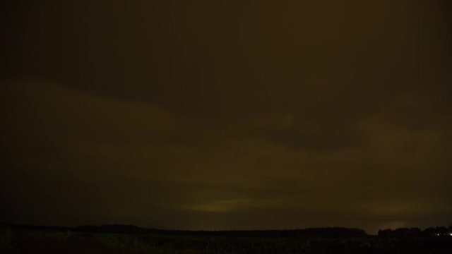 Night storm. Time laps landscape