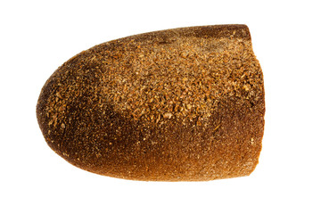 Rye bread on white background