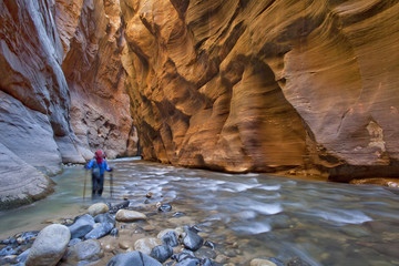 Hiking the Narrows, Zion National Park, Utah