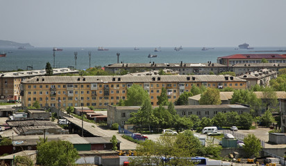 Obraz premium View of Nakhodka. Primorsky Krai. Russia