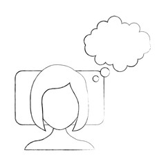 Sleeping woman avatar icon