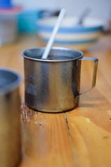 Glass stainless cold water drops