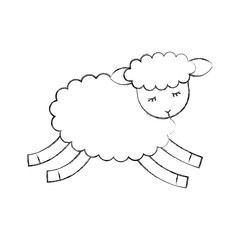 Cute lamb character icon