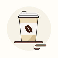 Paper coffee cup vector illustration.