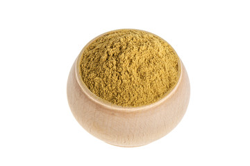 Ground ginger on a white background