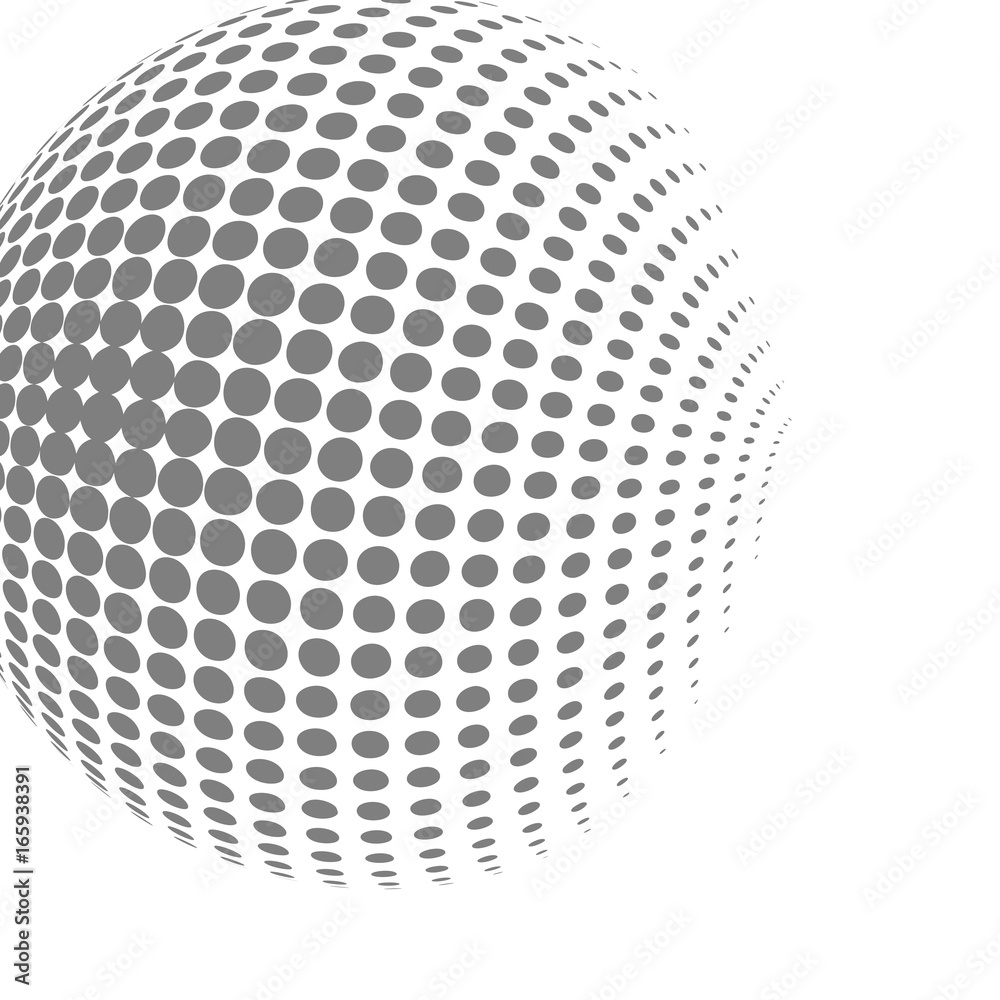 Aufkleber abstract halftone effect 3d sphere