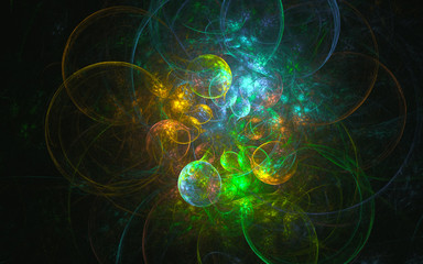 3D rendering abstract fractal light background