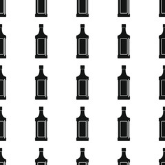 Wine bottles seamless pattern vector illustration background. Black silhouette alcohol stylish texture. Repeating Bottles seamless pattern background for alcohol design and web