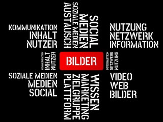 BILDER - Bilder mit Wörtern aus dem Bereich Soziale Medien, Wort, Bild, Illustration