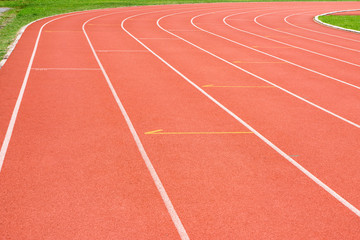 Running track in the stadium.
