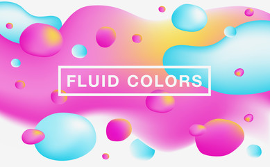 Fluid colors backgrounds set. Fluid shapes with hipster colors. Applicable for gift card,cover,poster. Vector template.