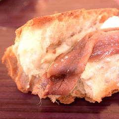 Bread and anchovies.