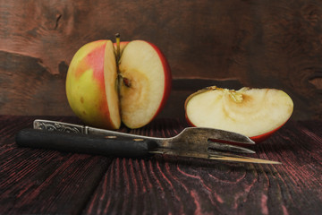Still life- cut apple
