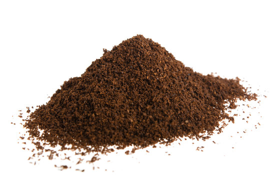 Ground Coffee On A White Background