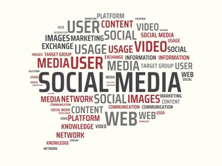 SOCIAL MEDIA - image with words associated with the topic SOCIAL MEDIA, word, image, illustration