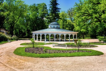 Pavilion of cold mineral water spring Luisa in the small but great west Bohemian spa town...