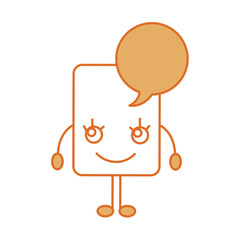 paper document with speech bubble kawaii character
