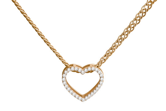 Golden heart on chain