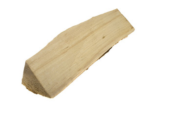 Wooden log on white background