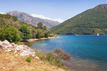 Hot summer day. Kotor Bay, Montenegro