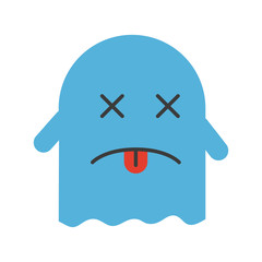 ghost kawaii character with folder