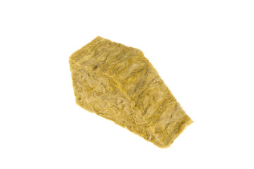 Stone mineral wool insulation on a white background