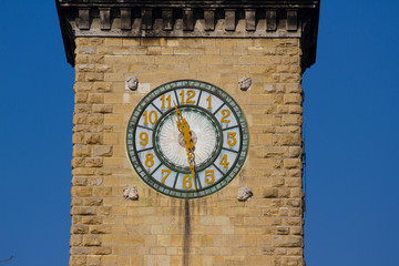 Clock tower. Historical center of Milano Bergamo