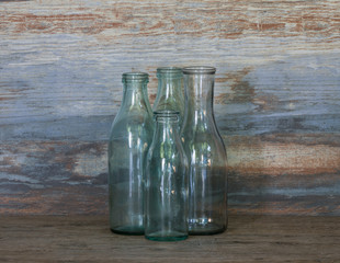 Vintage empty glass milk bottle