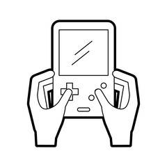 hands with video game control icon