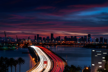 Miami Skyline at Sunset